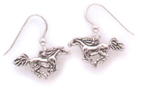 Sterling Silver Running Horses Wire Earrings